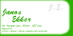 janos ekker business card